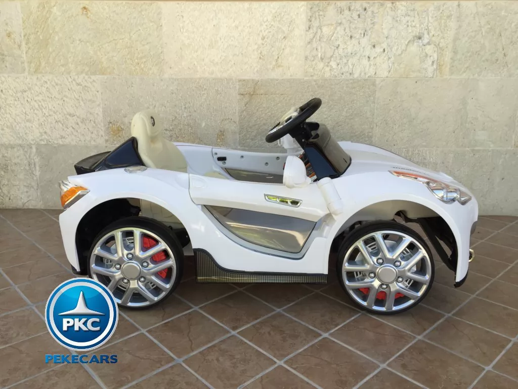 Coche electrico infantil GT Deportivo Blanco lateral