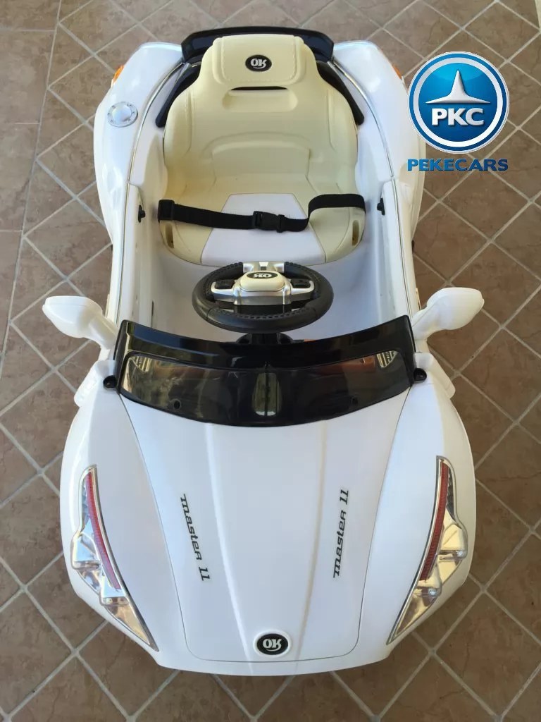 Coche electrico para niños GT Deportivo Blanco desde arriba