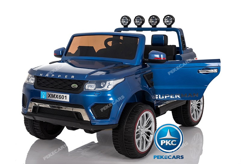 Coche electrico para niños Jeep Happer MP4 Azul Metalizado vista principal
