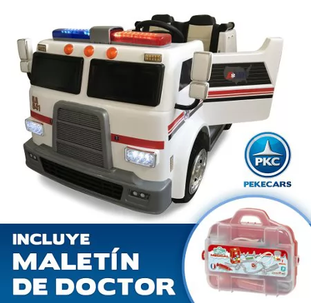 Ambulancia electrica infantil Pekecars 12V 2 plazas