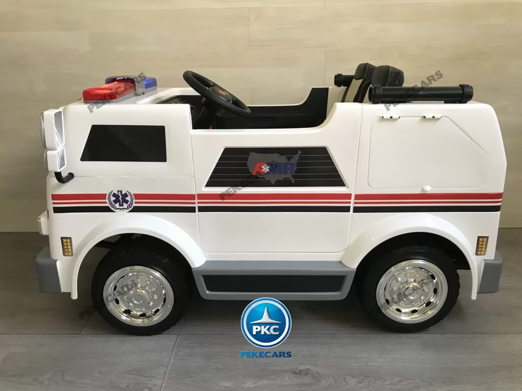 Ambulancia electrica para niños 2 plazas con amplio maletero