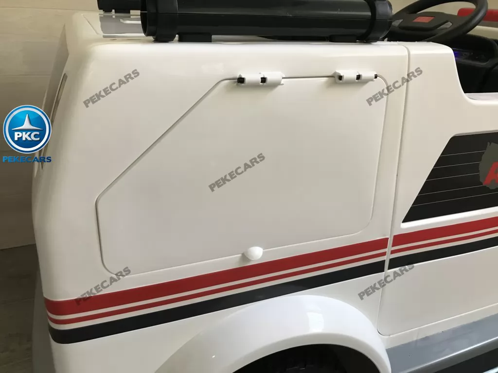 Ambulancia electrica para niños 2 plazas maletero con cierre