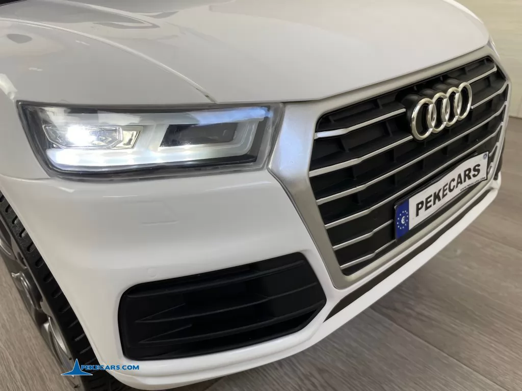 coches teledirigidos audi q5 12v blanco luces frontales