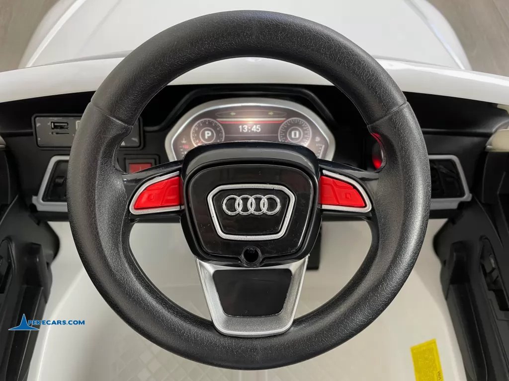 coches teledirigidos audi q5 12v blanco volante