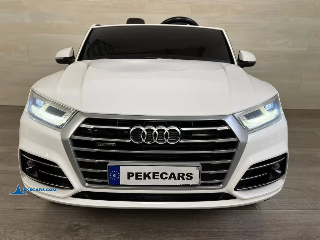audi q5 24v 2 plazas blanco coche electrico para niños vista frontal