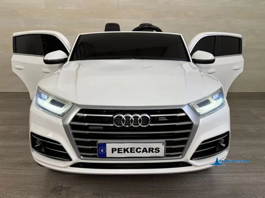 audi q5 24v 2 plazas blanco coche electrico para niños puertas abiertas