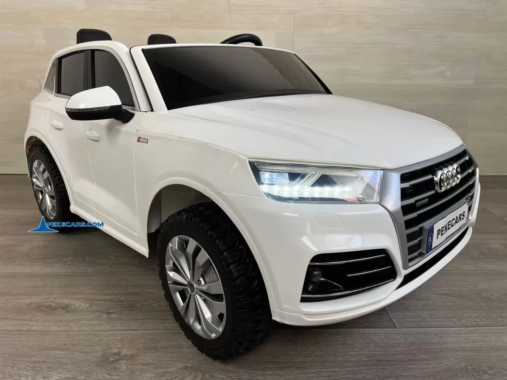 audi q5 24v 2 plazas blanco coche electrico para niños frontal izquierda