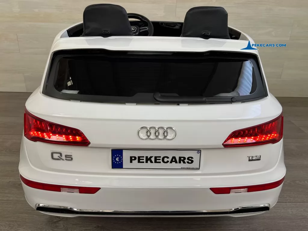 audi q5 24v 2 plazas blanco coche electrico para niños vista trasera