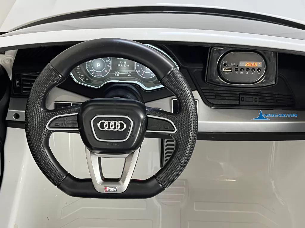 audi q5 24v 2 plazas blanco coche electrico para niños volante