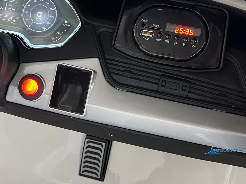audi q5 24v 2 plazas blanco coche electrico para niños panel de control