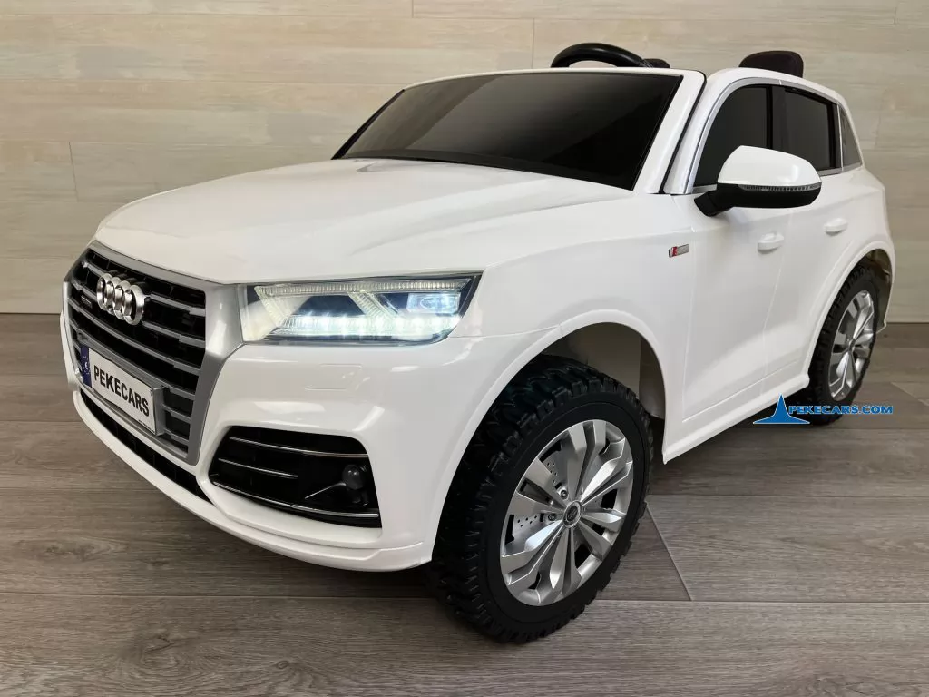 audi q5 24v 2 plazas blanco coche electrico para niños frontal derecha