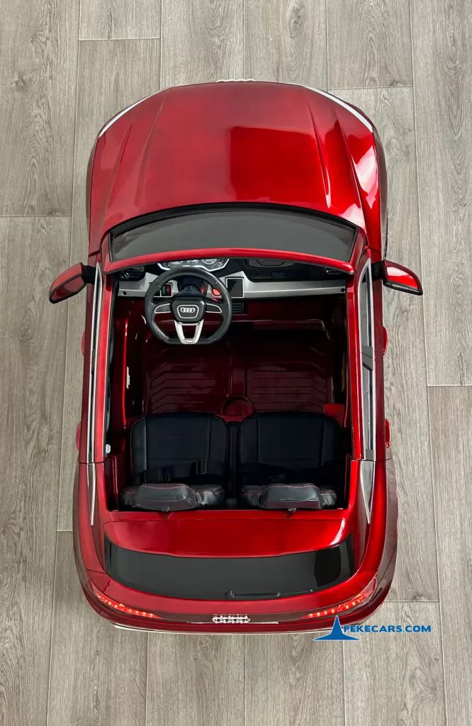 audi q5 24v 2 plazas rojo pintado coche para niños vista arriba