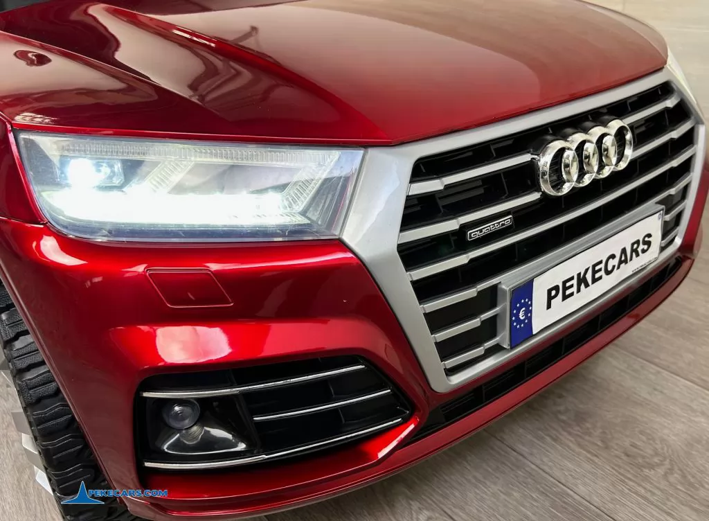 audi q5 24v 2 plazas rojo pintado coche para niños luces delanteras