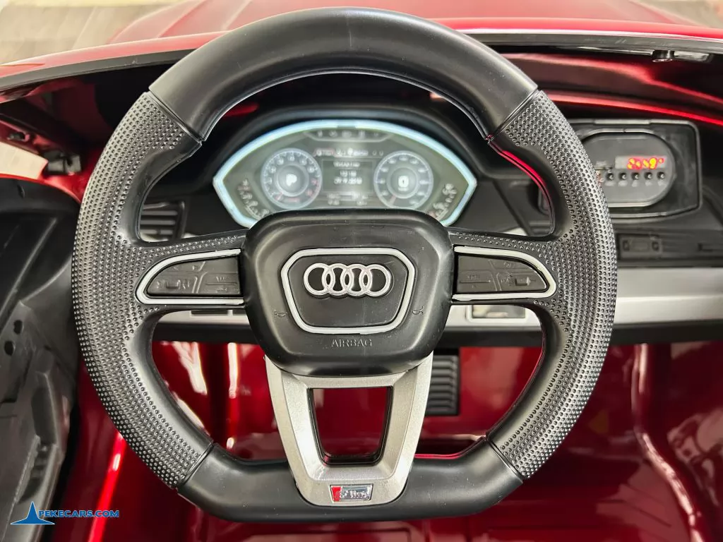 audi q5 24v 2 plazas rojo pintado coche para niños volante