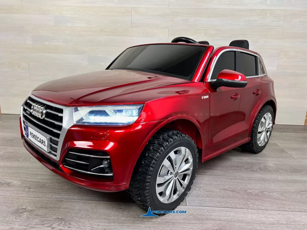 audi q5 24v 2 plazas rojo pintado coche para niños frontal derecha