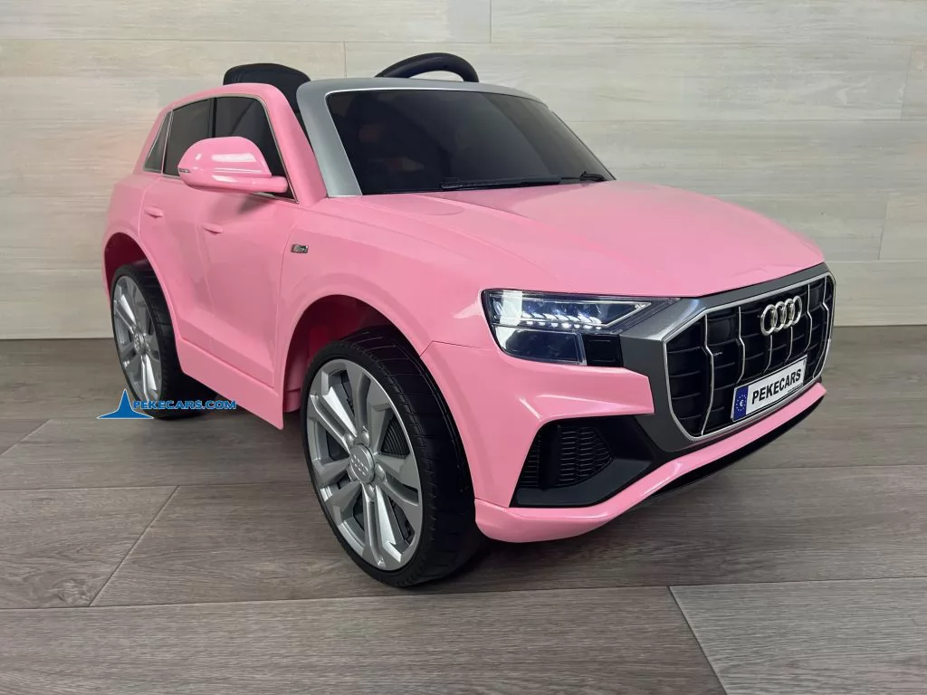 Audi Q8 12V Rosa coche para niños electrico vista frontal izquierda