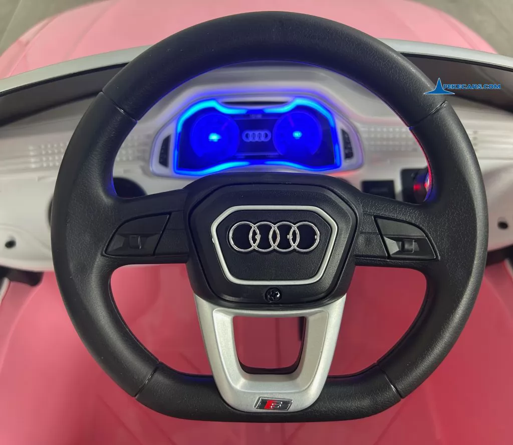 Audi Q8 12V Rosa coche para niños electrico volante