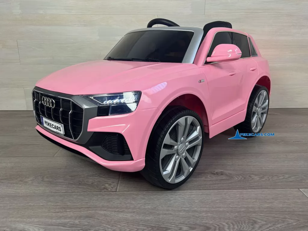 Audi Q8 12V Rosa coche para niños electrico vista frontal derecha