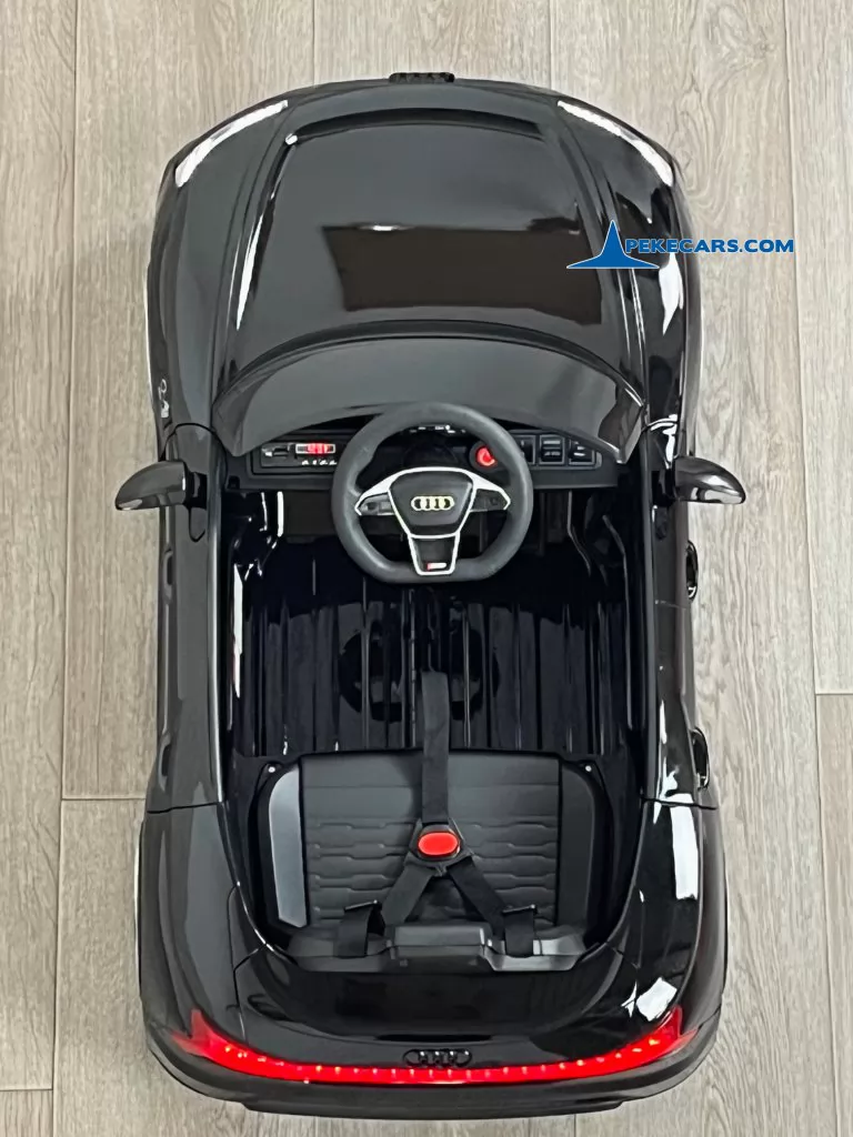 audi rs e tron gt negro metalizado coches electricos para niños vista arriba detalle