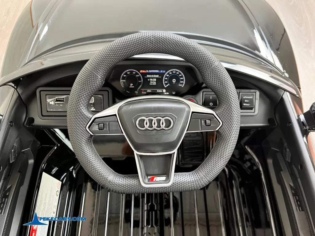 coches para niños audi rs e tron gt negro metalizado volante