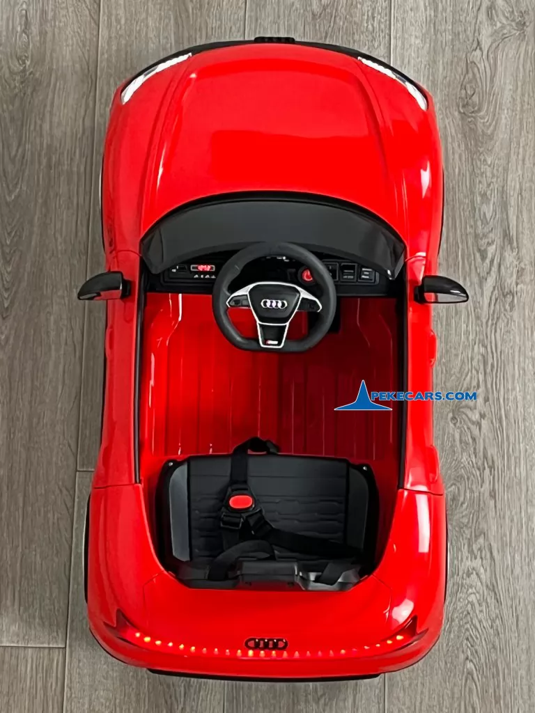 audi rs e tron gt rojo coches electricos para niños vista arriba detalle