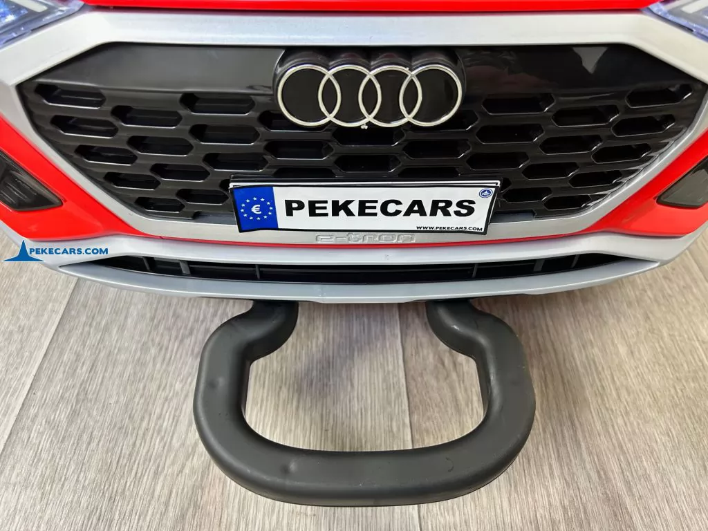 Audi SQ8 rojo coche electrico para niños asa de transporte