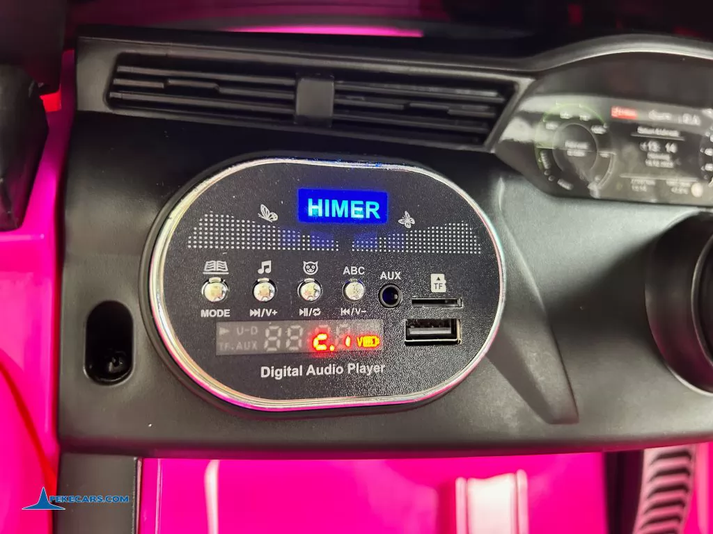 Audi SQ8 rosa coche electrico para niños voltimetro