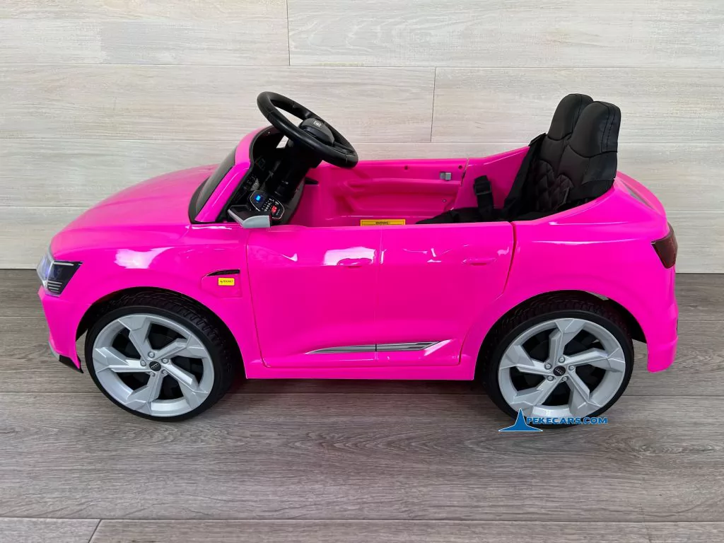 Audi SQ8 rosa coche electrico para niños vista lateral