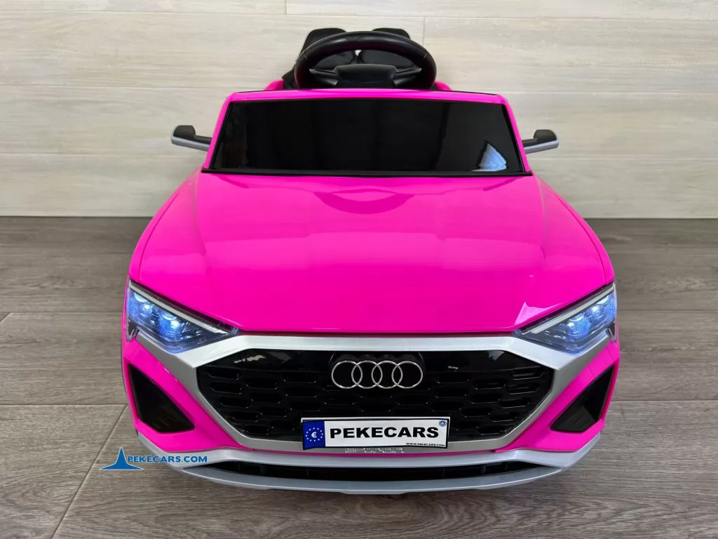 Audi SQ8 rosa coche electrico para niños vista frontal