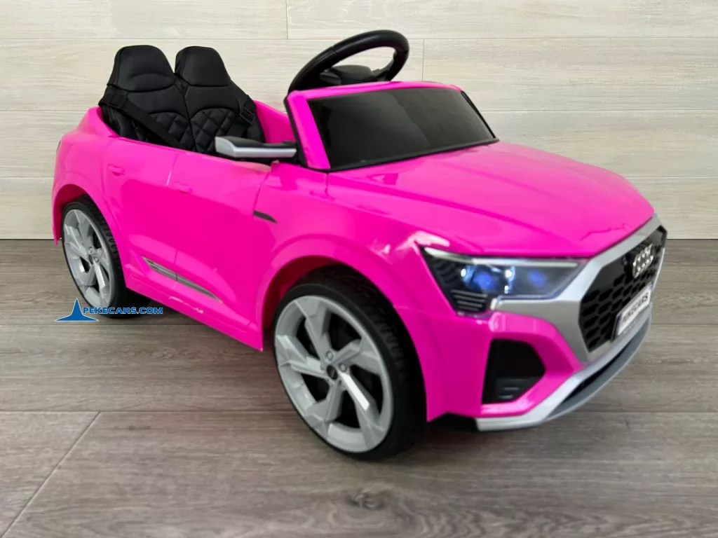 Audi SQ8 rosa coche electrico para niños vista frente izquierda