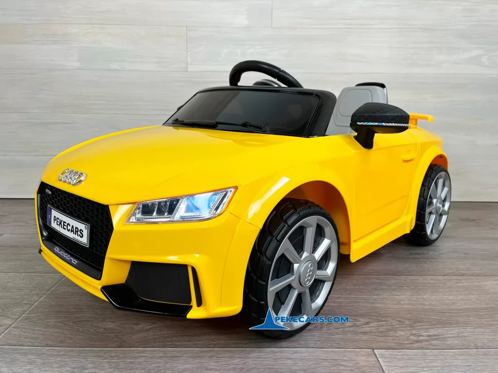 coche electrico niños audi tt 12v amarillo frontal detalle