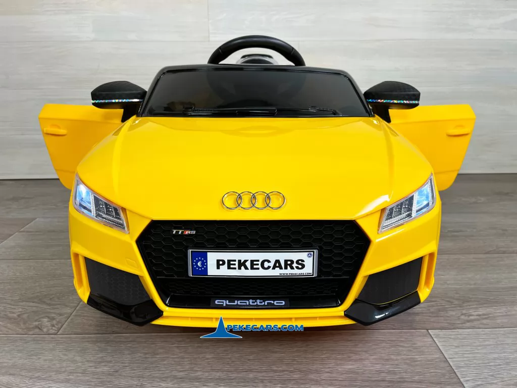 coches electricos para niños audi tt 12v amarillo frontal puertas
