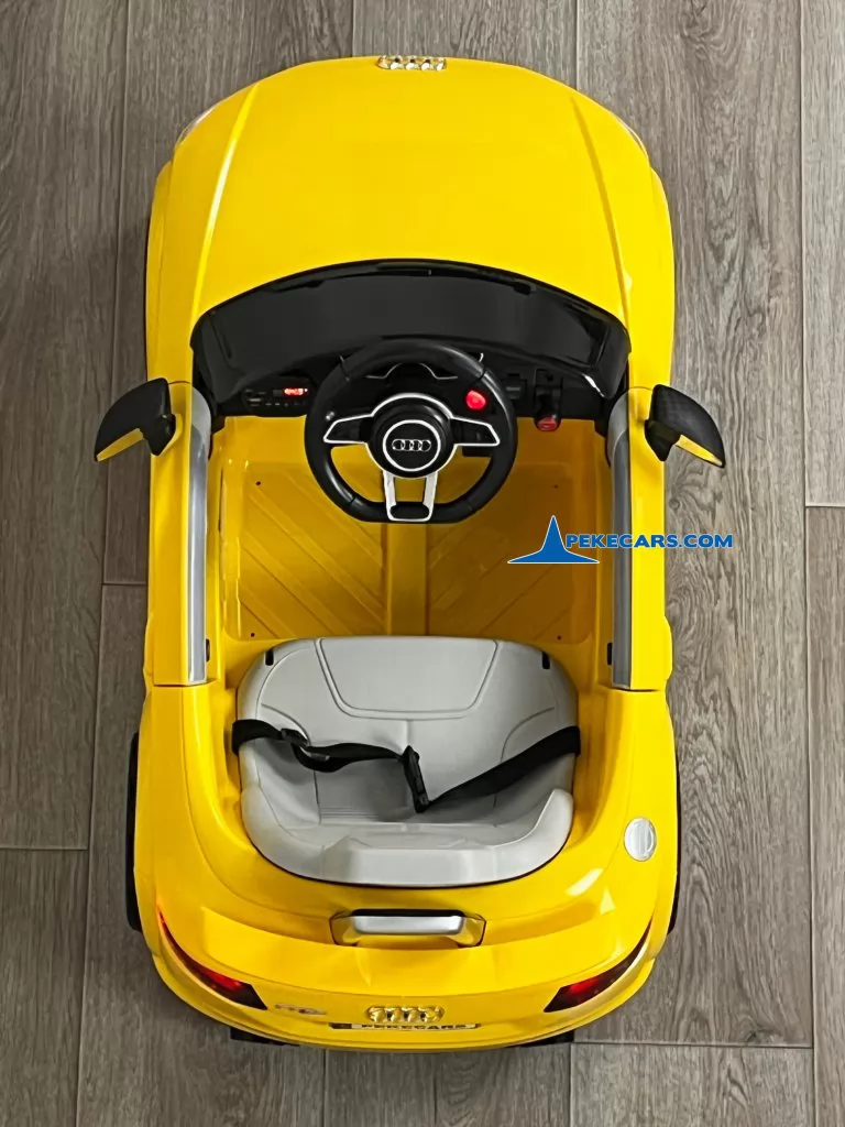 audi tt 12v amarillo coches electricos para niños vista arriba detalle