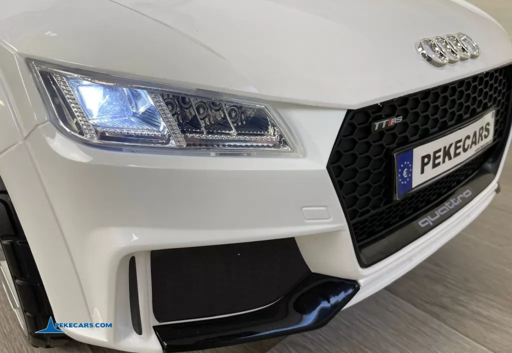 coches teledirigidos audi tt 12v blanco luces frontales