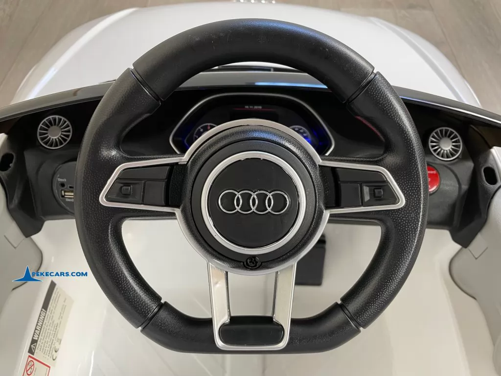 coches teledirigidos audi tt 12v blanco volante