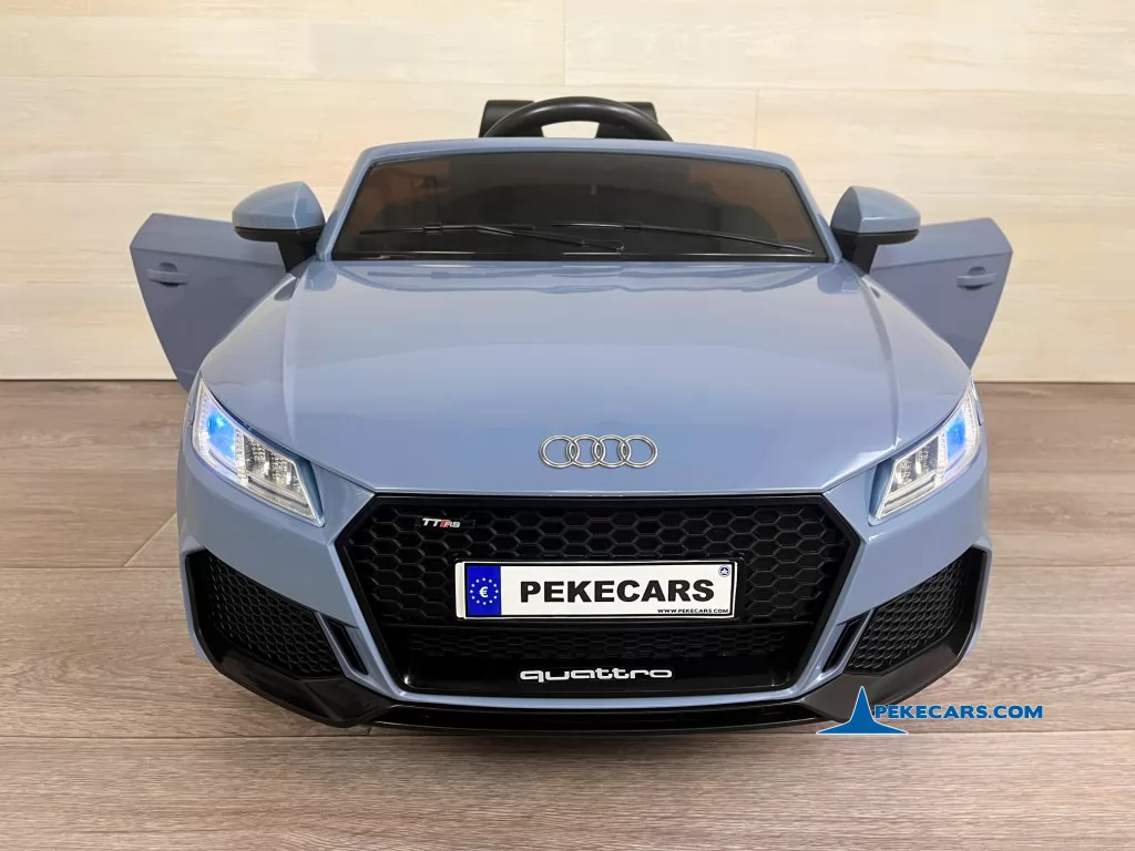 Audi TT RS Roadster 1 Plaza 12V 2.4G Azul Claro frontal puertas biertas