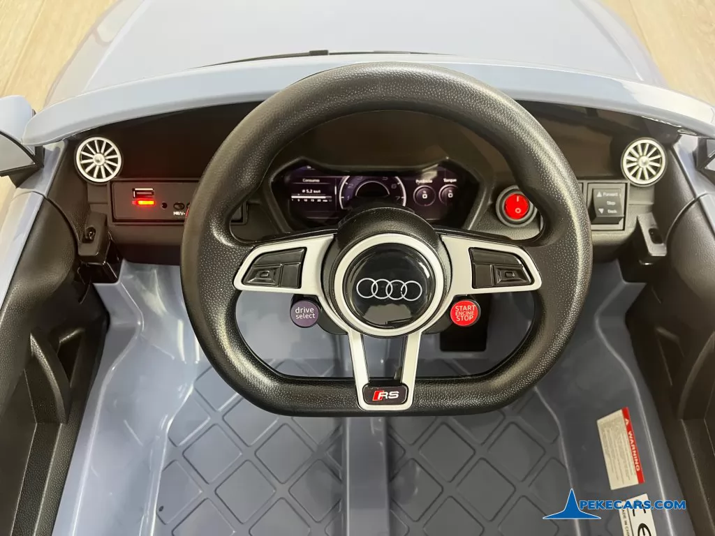 Audi TT RS Roadster 1 Plaza 12V 2.4G Azul Claro volante