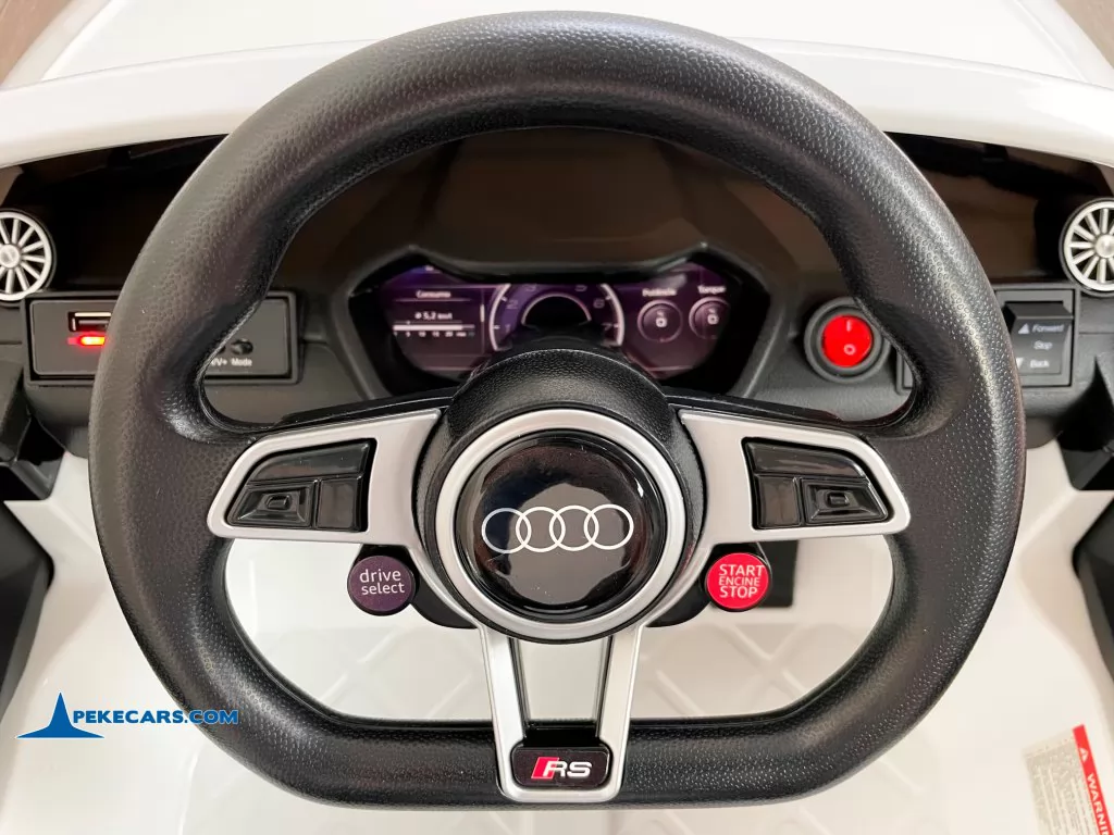 Audi TT RS Roadster 1 Plaza 12V 2.4G Blanco volante