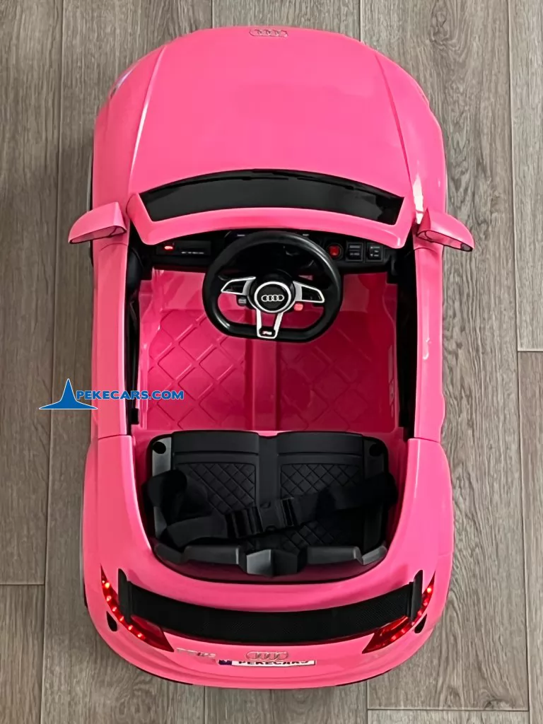 Audi TT RS Roadster 1 Plaza 12V 2.4G Rosa vista arriba detalle
