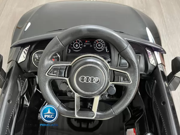 Coche electrico para niños Audi Little R8 Spyder Negro vista volante
