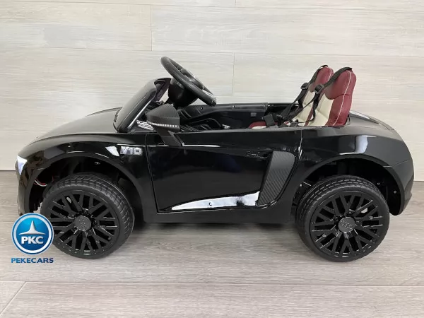Coche electrico para niños Audi Little R8 Spyder Negro vista lateral