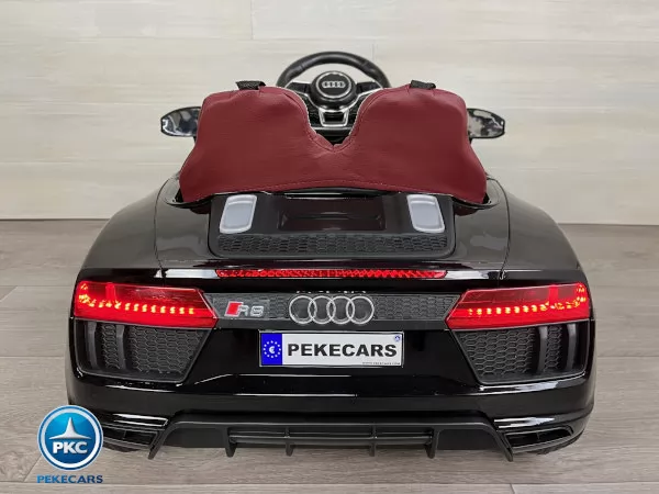 Coche electrico para niños Audi Little R8 Spyder Negro vista trasera
