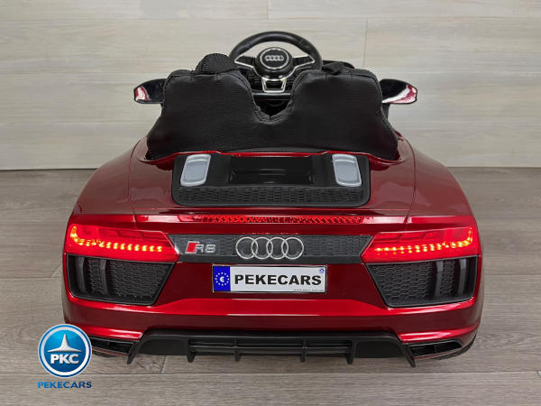 Coche eléctrico para niños Audi Little R8 Spyder Rojo Metalizado vista trasera