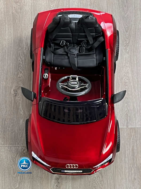 Coche eléctrico para niños Audi Little R8 Spyder Rojo Metalizado vista desde arriba