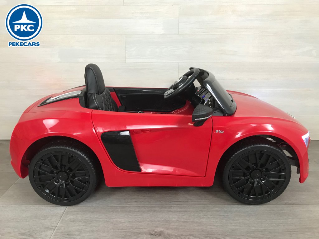 Coche eléctrico para niños Audi R8 Spyder Rojo vista lateral derecha