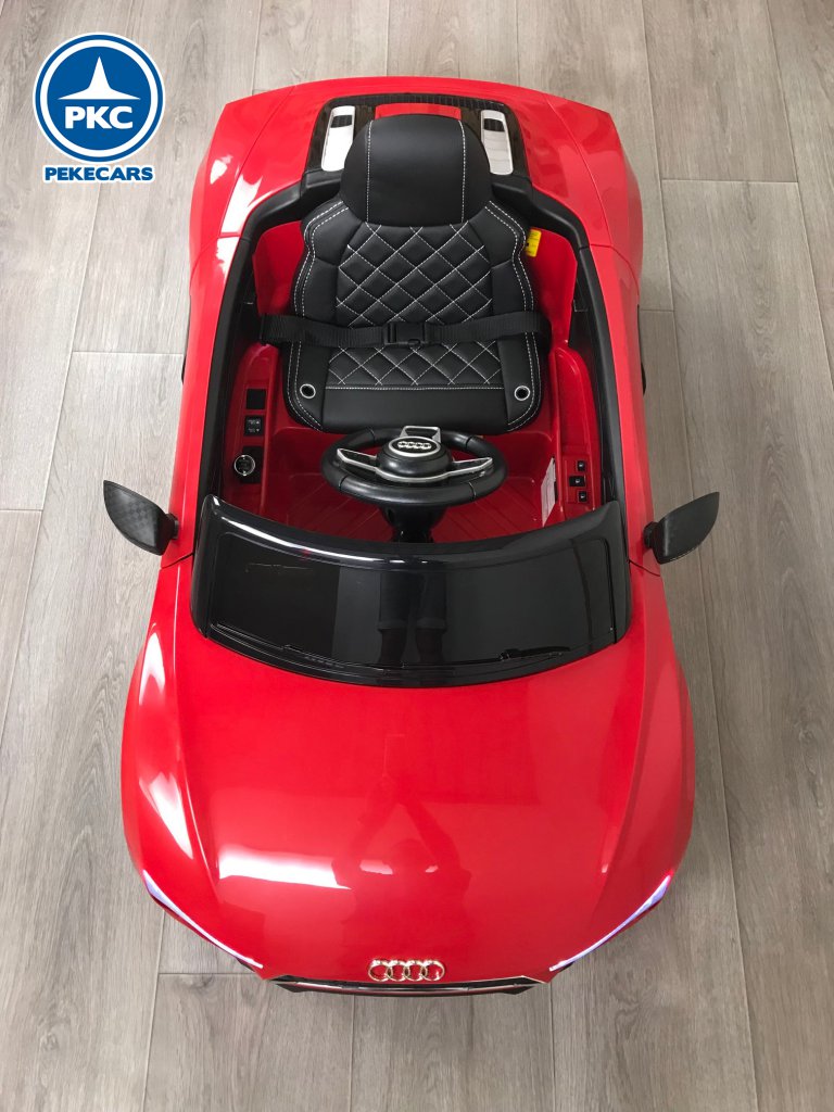 Coche eléctrico para niños Audi R8 Spyder Rojo vista picada