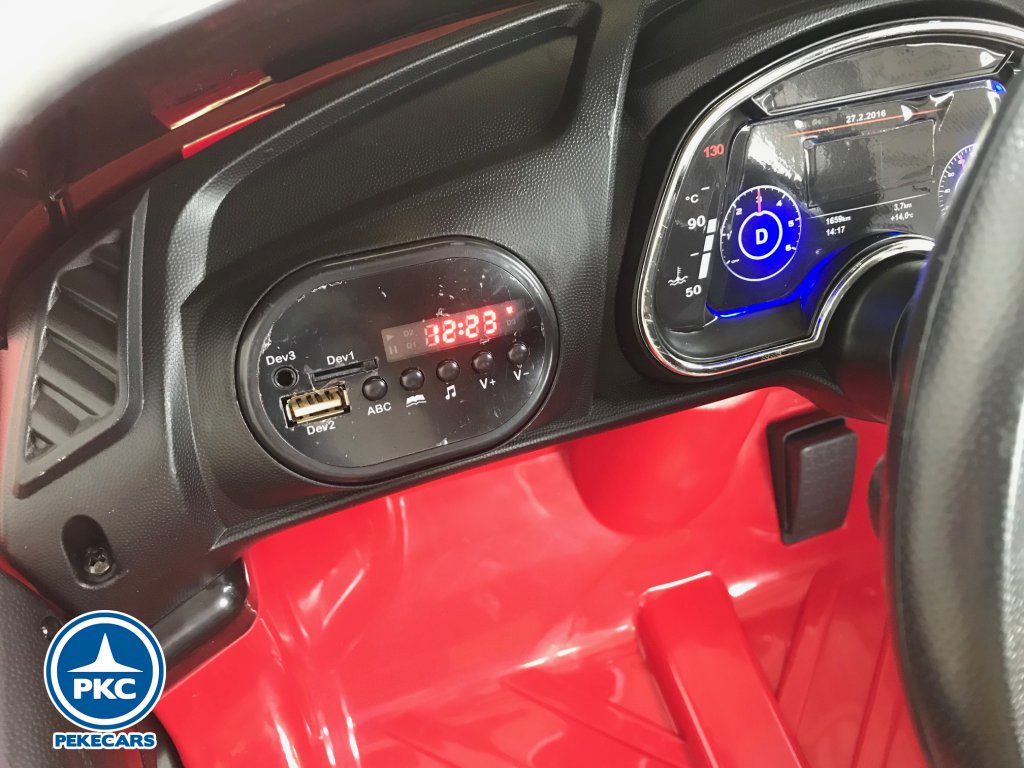 Coche eléctrico para niños Audi R8 Spyder Rojo vista display