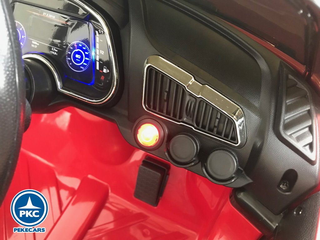 Coche eléctrico para niños Audi R8 Spyder Rojo vista botón de arranque