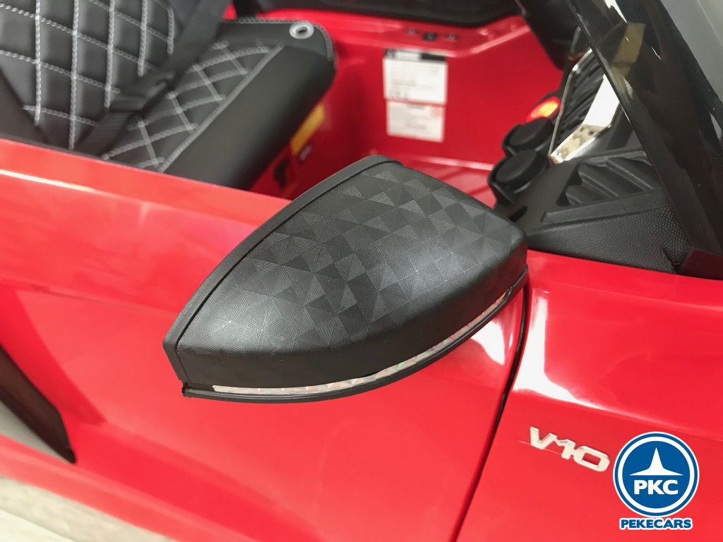 Coche eléctrico para niños Audi R8 Spyder Rojo vista retrovisor