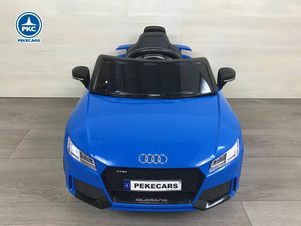 Coche eléctrico para niños Audi TT Azul vista frontal